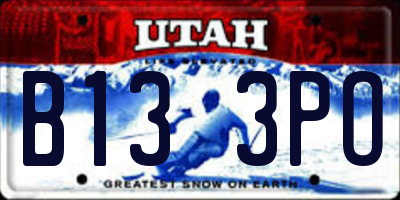 UT license plate B133PO