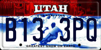 UT license plate B133PQ
