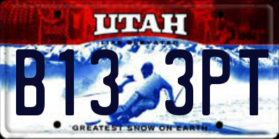 UT license plate B133PT