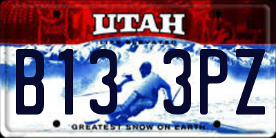 UT license plate B133PZ