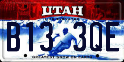 UT license plate B133QE