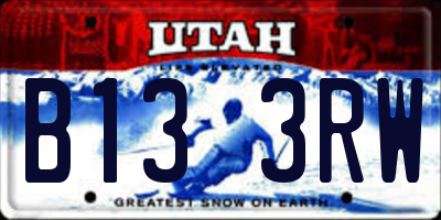 UT license plate B133RW