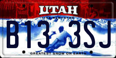 UT license plate B133SJ