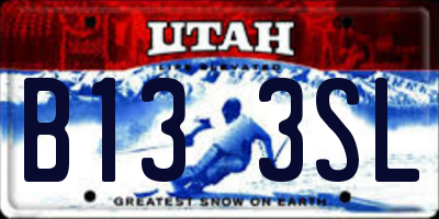 UT license plate B133SL