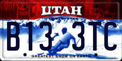 UT license plate B133TC
