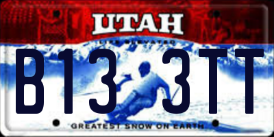 UT license plate B133TT