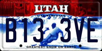 UT license plate B133VE