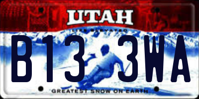 UT license plate B133WA