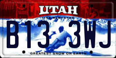 UT license plate B133WJ