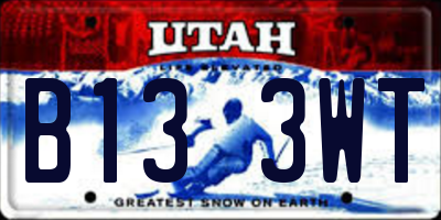 UT license plate B133WT