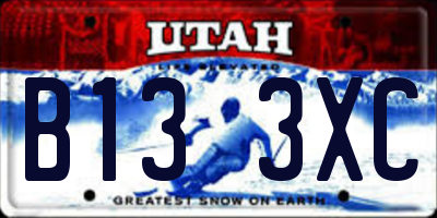 UT license plate B133XC