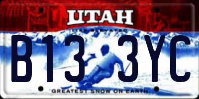 UT license plate B133YC