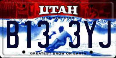 UT license plate B133YJ