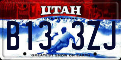 UT license plate B133ZJ