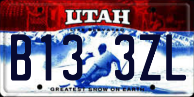 UT license plate B133ZL