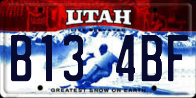 UT license plate B134BF