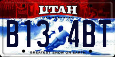 UT license plate B134BT