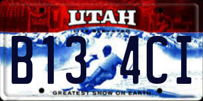 UT license plate B134CI