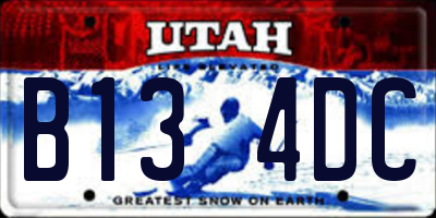 UT license plate B134DC