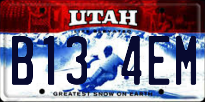 UT license plate B134EM