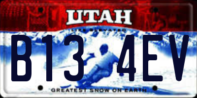 UT license plate B134EV