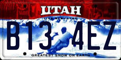 UT license plate B134EZ