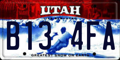 UT license plate B134FA