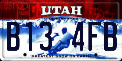 UT license plate B134FB