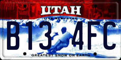 UT license plate B134FC