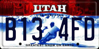 UT license plate B134FD