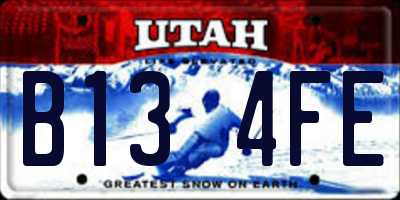 UT license plate B134FE