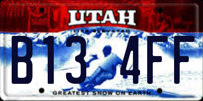 UT license plate B134FF