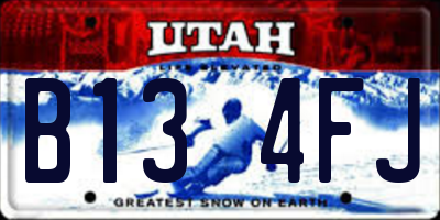 UT license plate B134FJ
