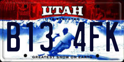 UT license plate B134FK