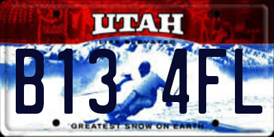 UT license plate B134FL