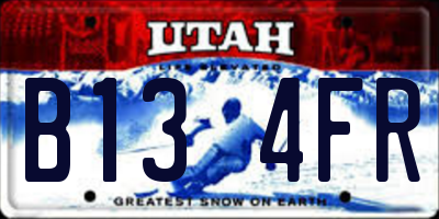 UT license plate B134FR