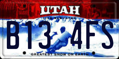 UT license plate B134FS