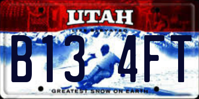 UT license plate B134FT