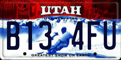 UT license plate B134FU