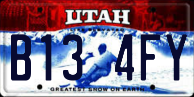 UT license plate B134FY