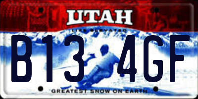 UT license plate B134GF