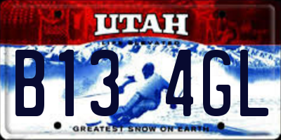 UT license plate B134GL