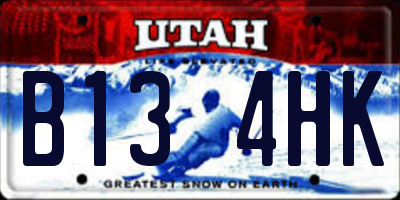 UT license plate B134HK