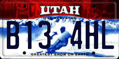 UT license plate B134HL