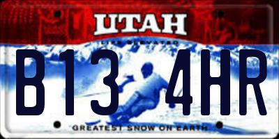 UT license plate B134HR