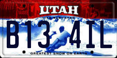 UT license plate B134IL