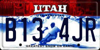 UT license plate B134JR