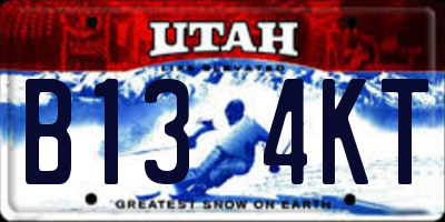 UT license plate B134KT