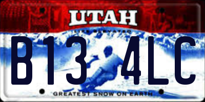 UT license plate B134LC