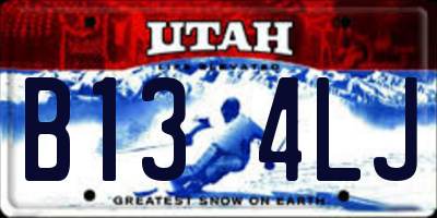 UT license plate B134LJ